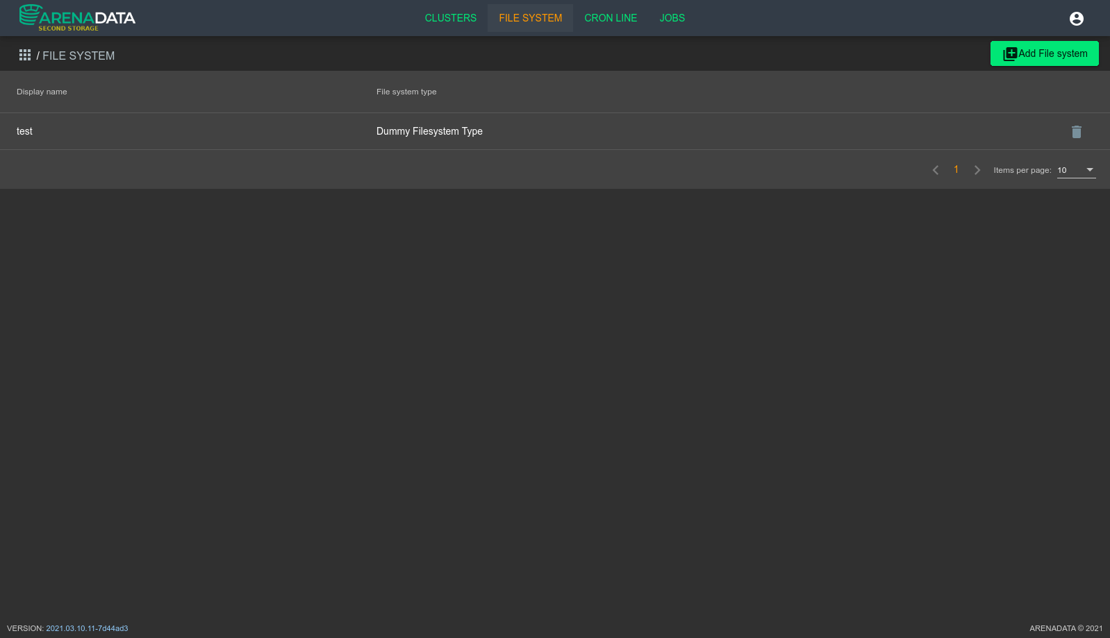 Filesystem List View
