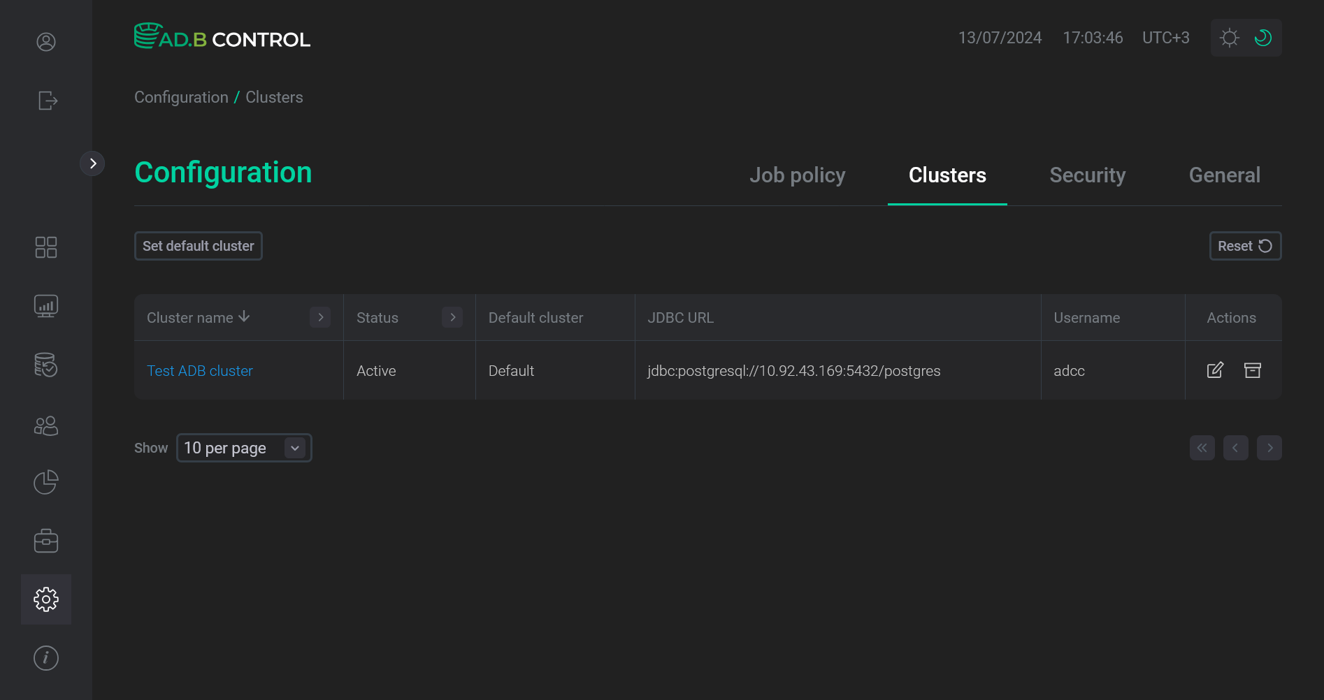 adbc config clusters dark