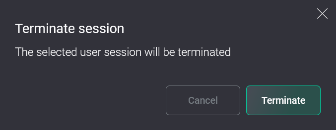 Confirm termination of one session