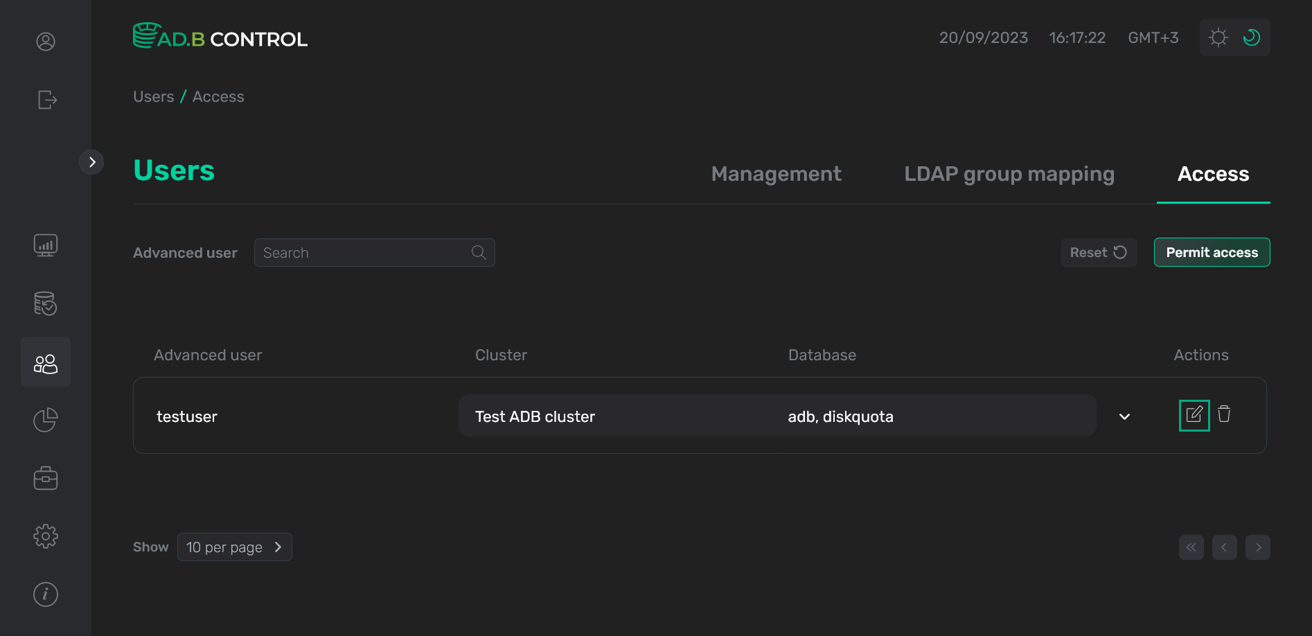 Switch to editing a permission