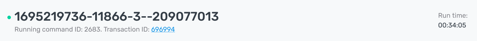 Header of the page with command details