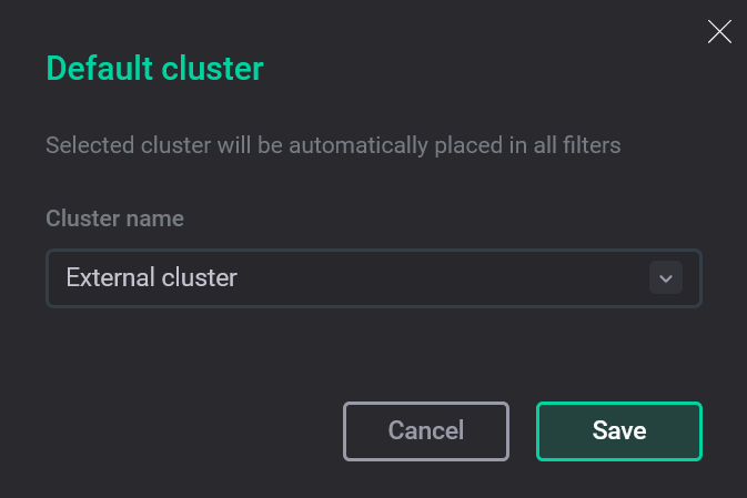 Select a default cluster