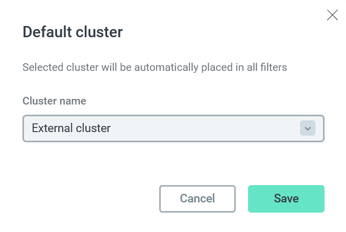 Select a default cluster