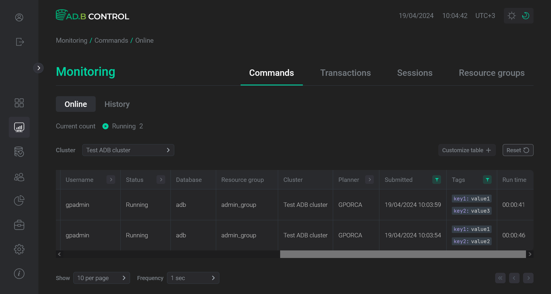 Filtering result for one tag
