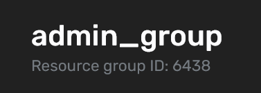 Header of the page with resource group details