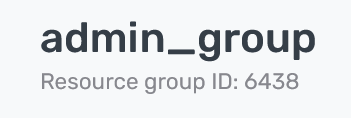 Header of the page with resource group details
