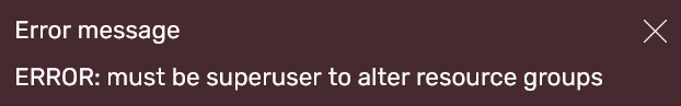 The error that occurs for non super-users