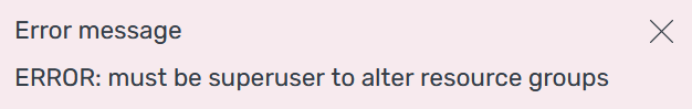 The error that occurs for non super-users