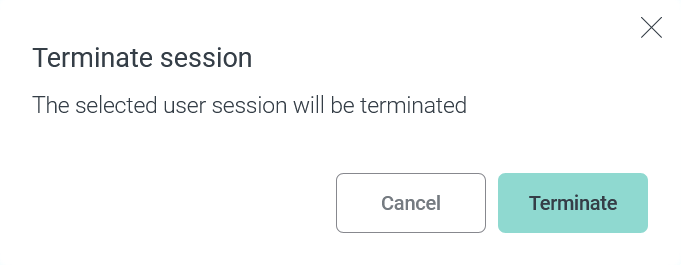 Confirm termination of one session