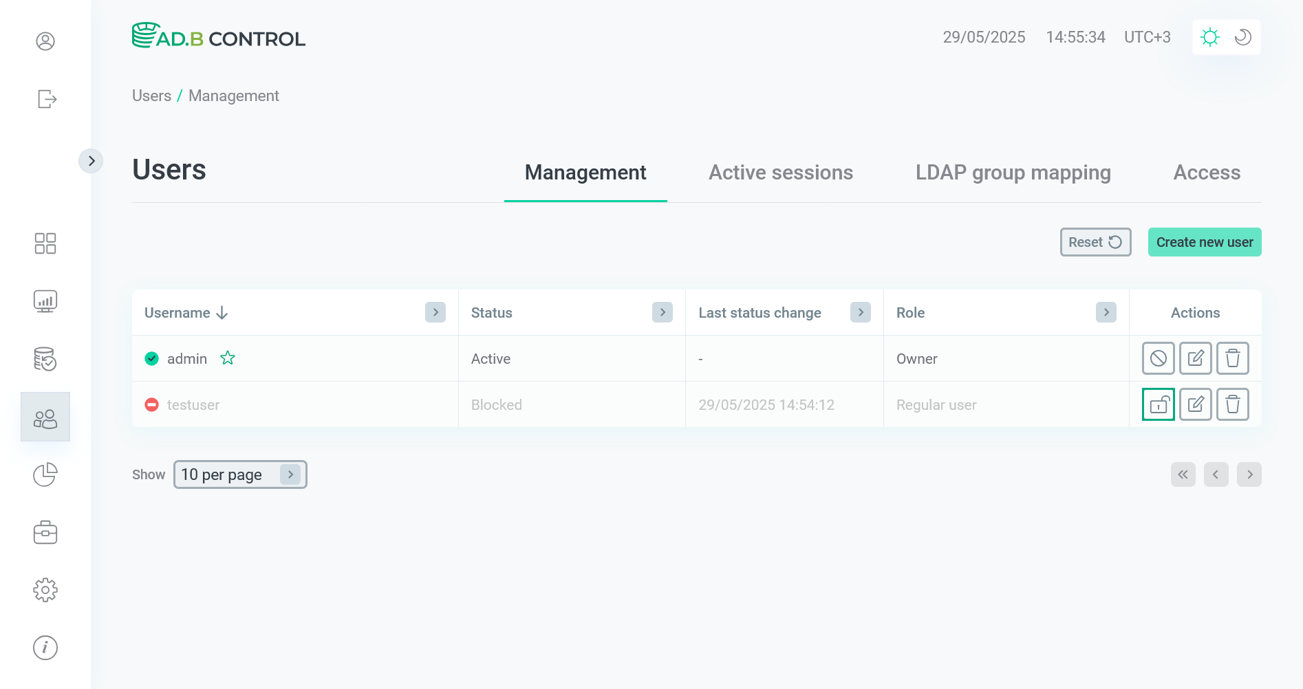 Switch to unblocking a user