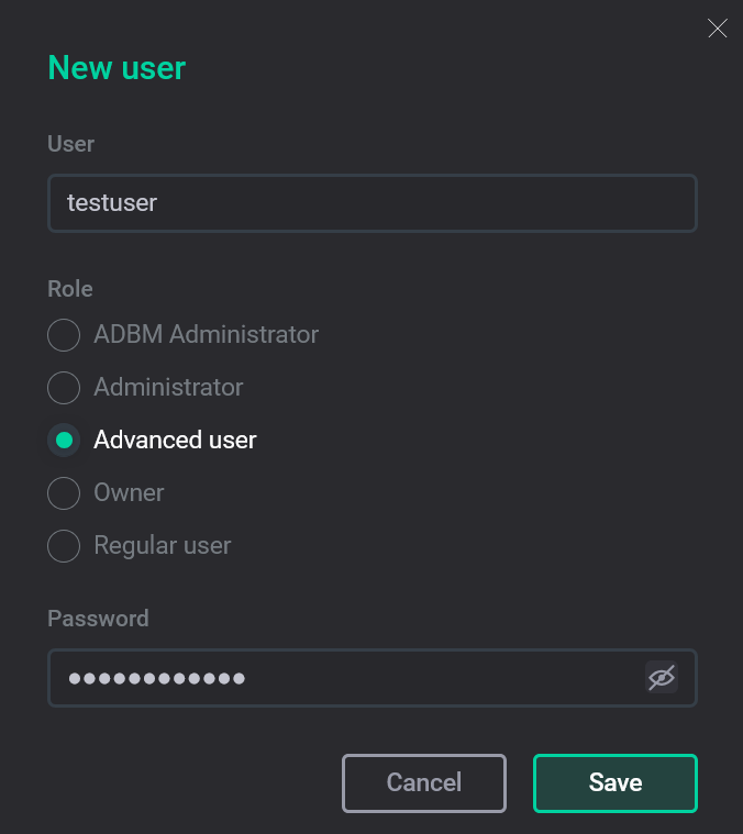Enter user data