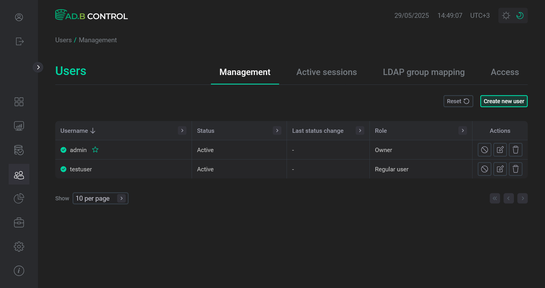 User data is updated