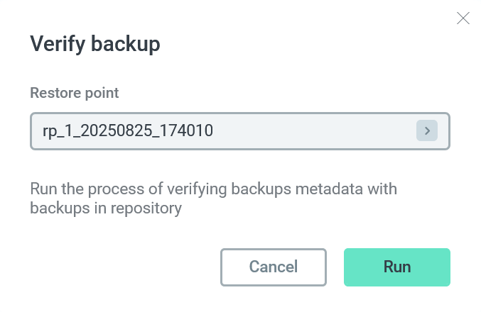 The Verify action form