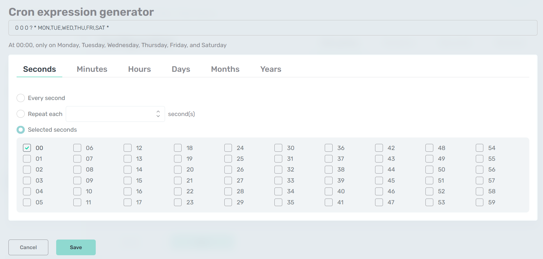 Cron expression generator