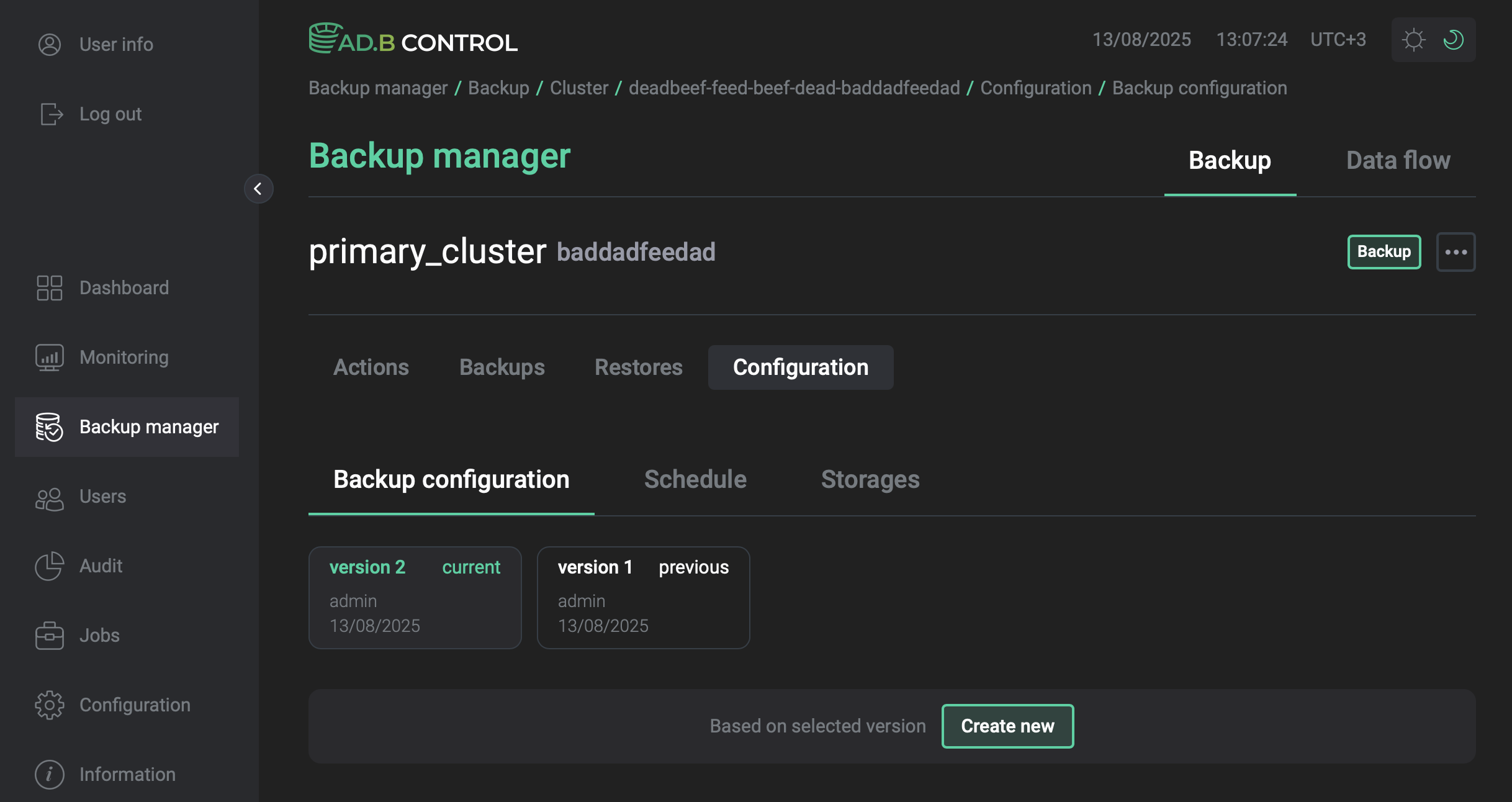 The new configuration version