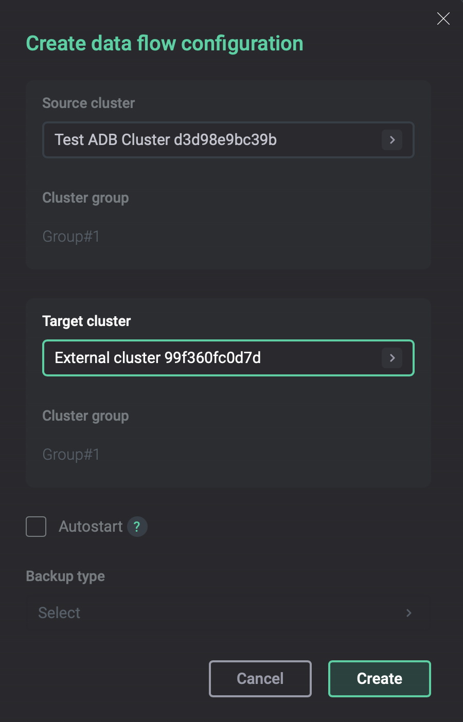 Create a data flow configuration