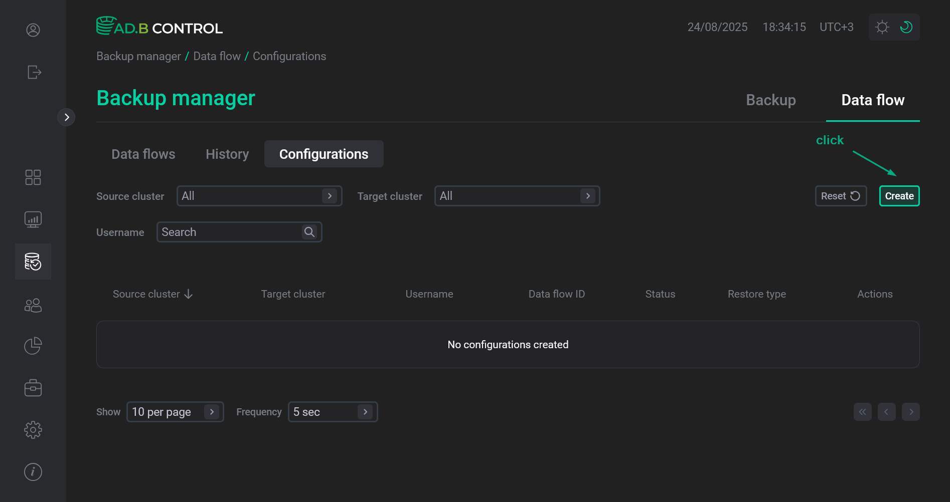 Switch to adding a DR configuration
