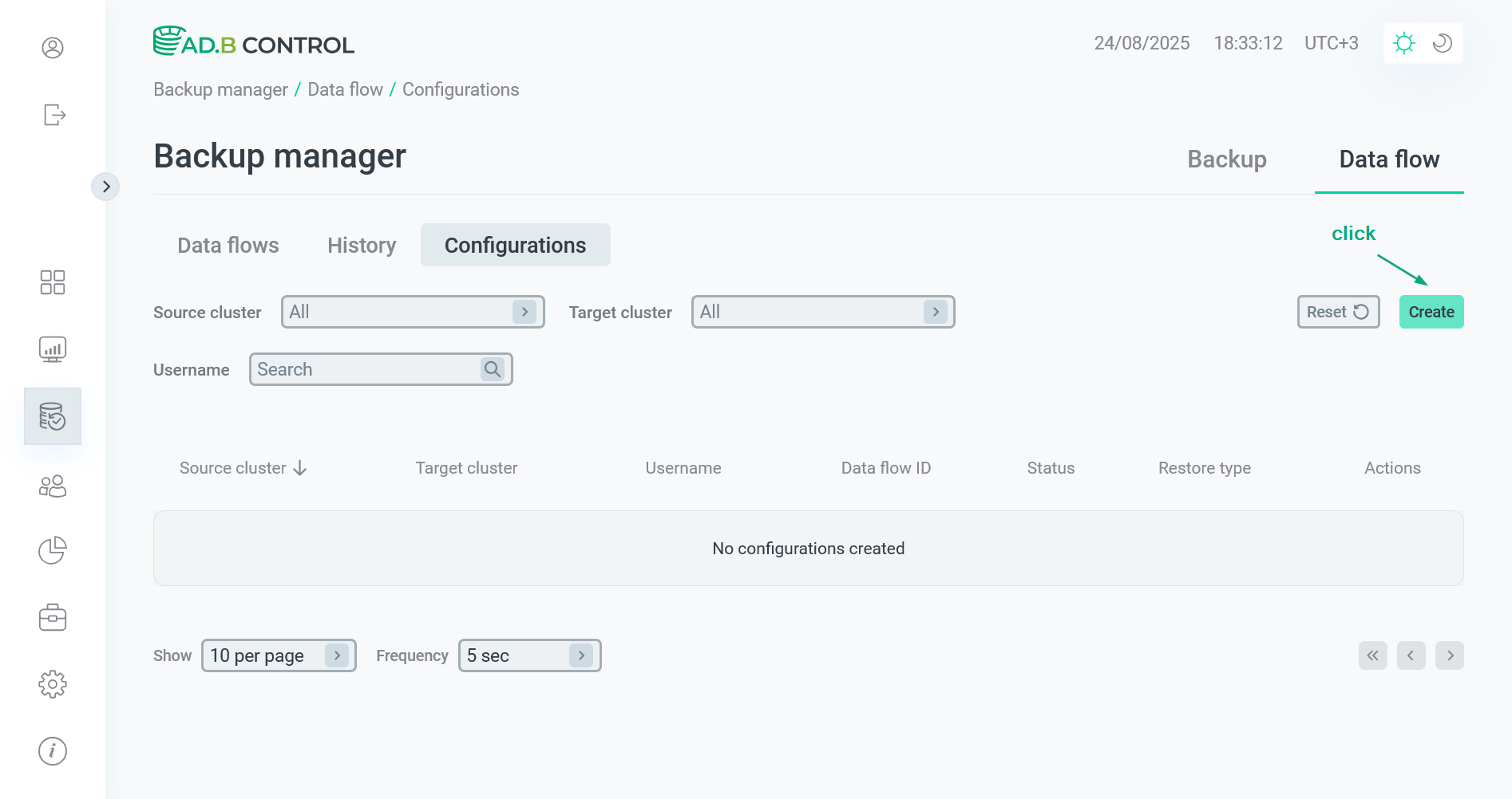 Switch to adding a DR configuration