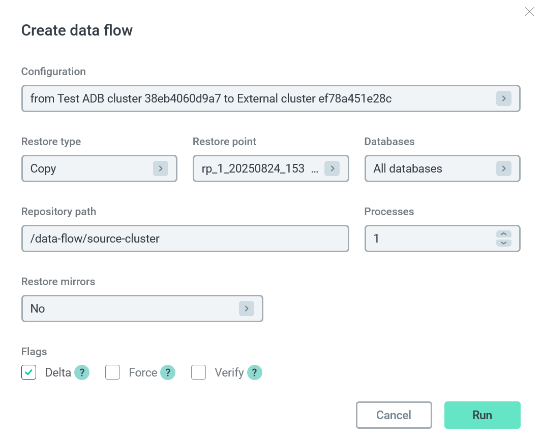 Data flow configuration with the Copy type