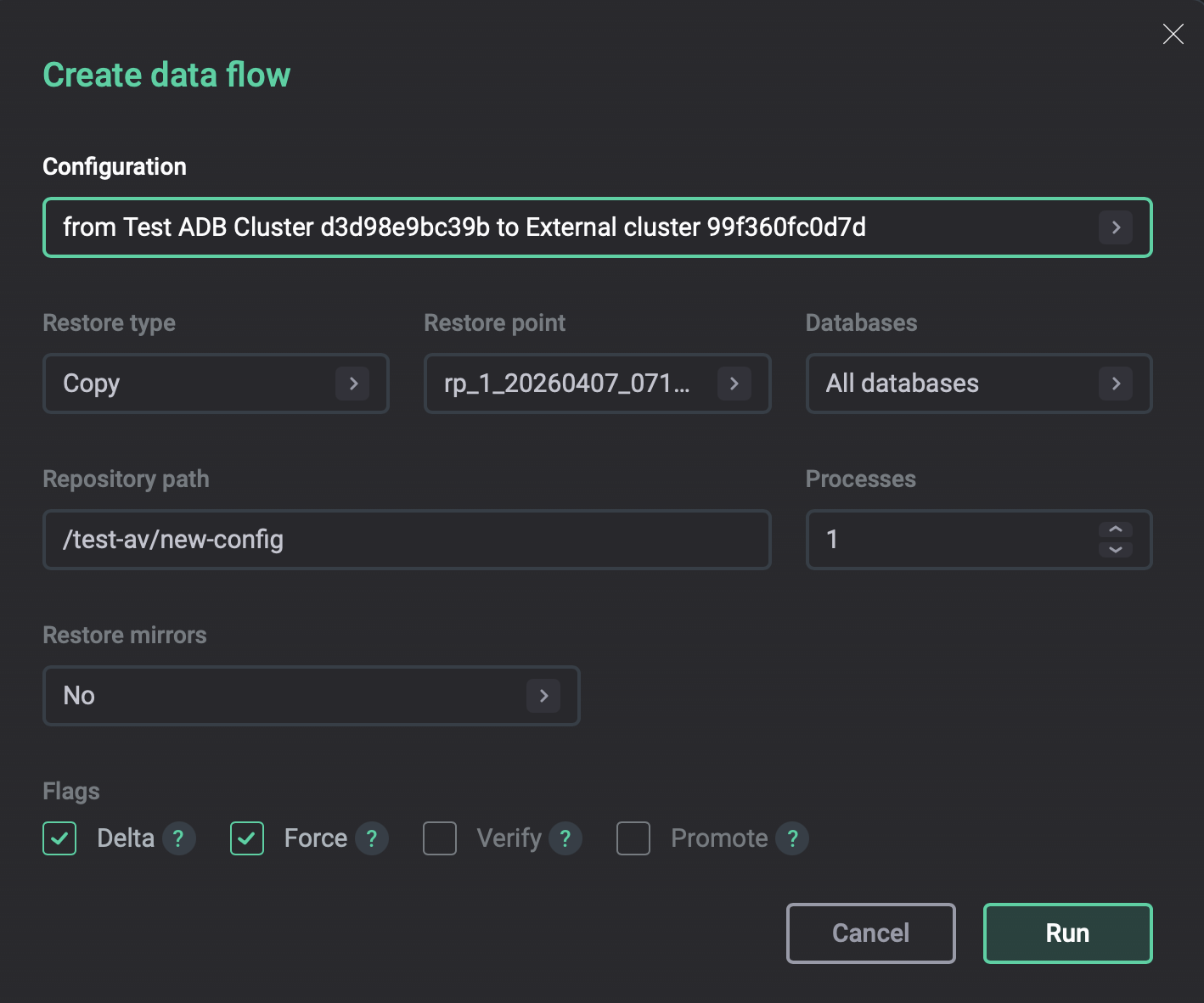 Run a data flow