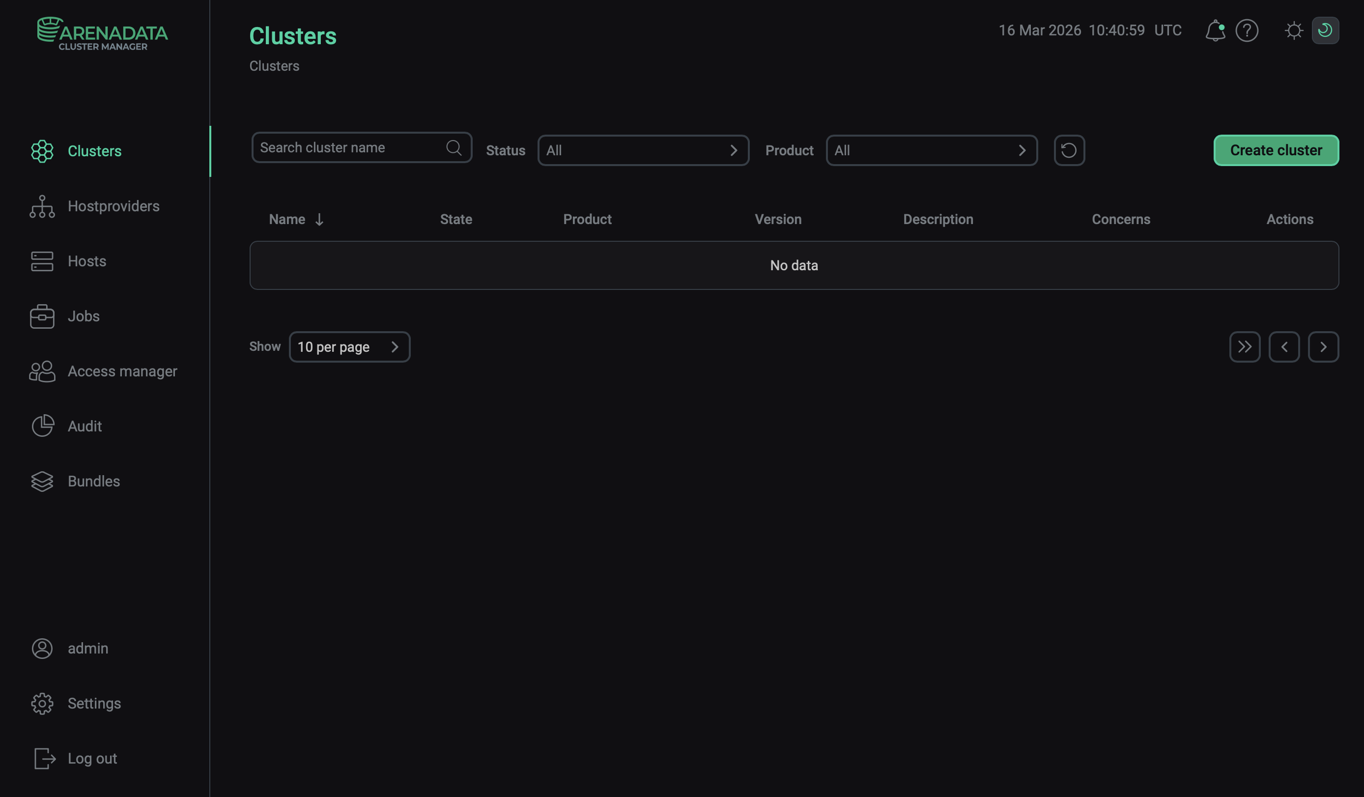 Switch to cluster creation