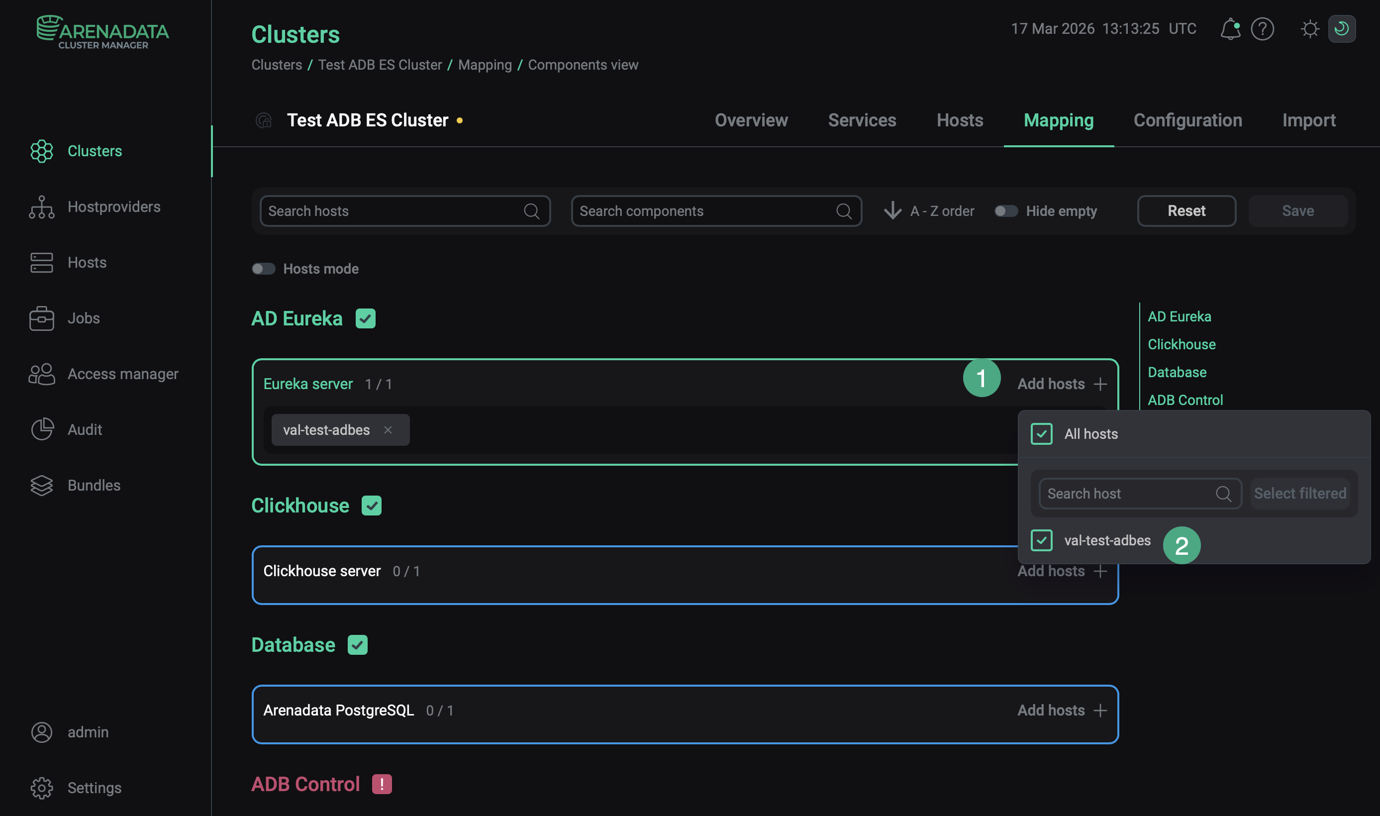 Select hosts for a component