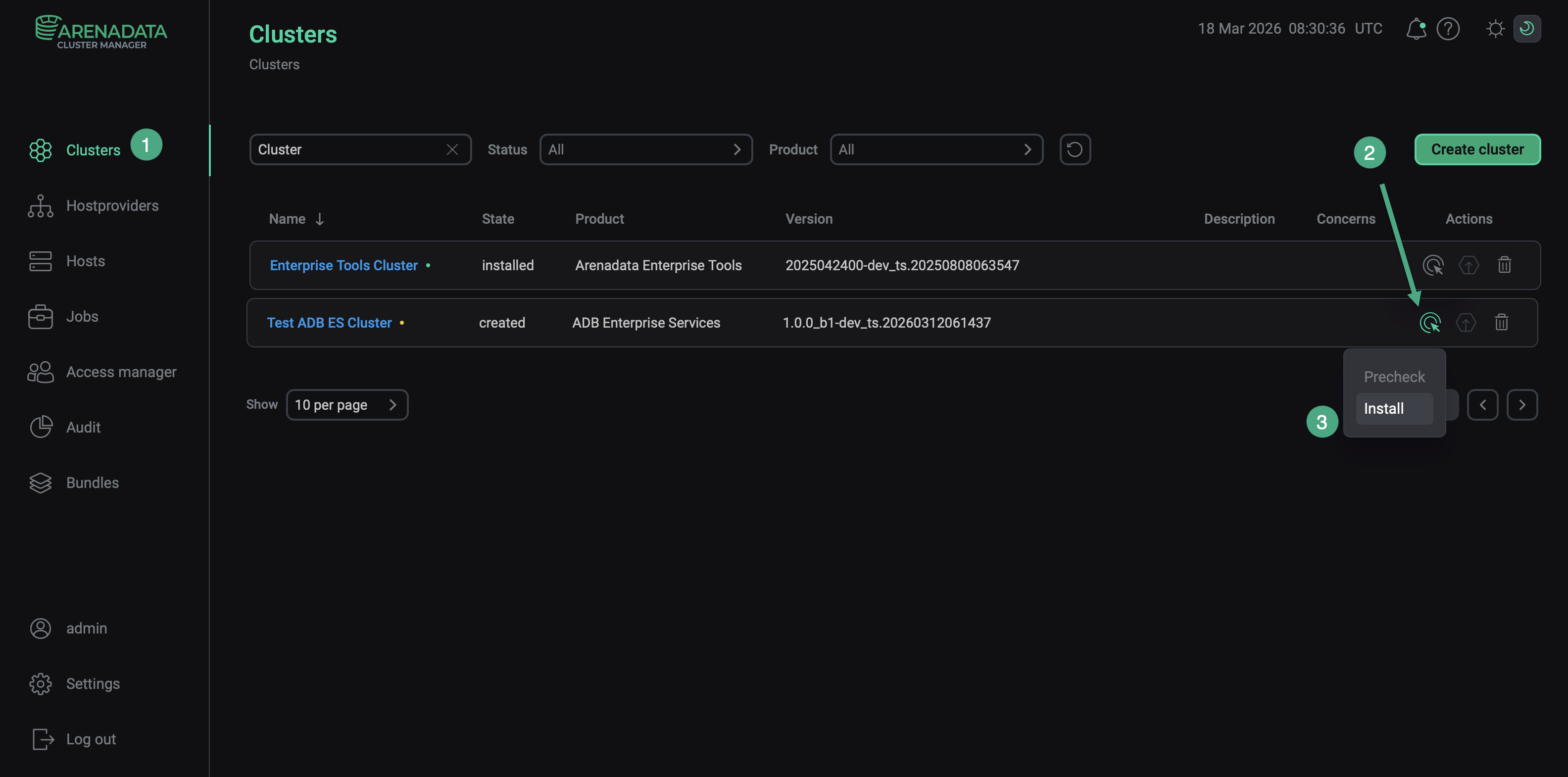 Switch to the whole cluster installation