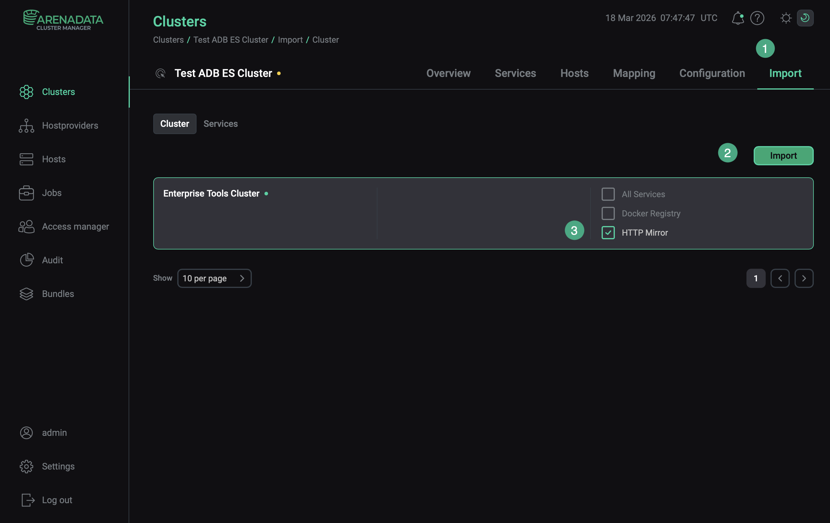 Integration with an ET cluster