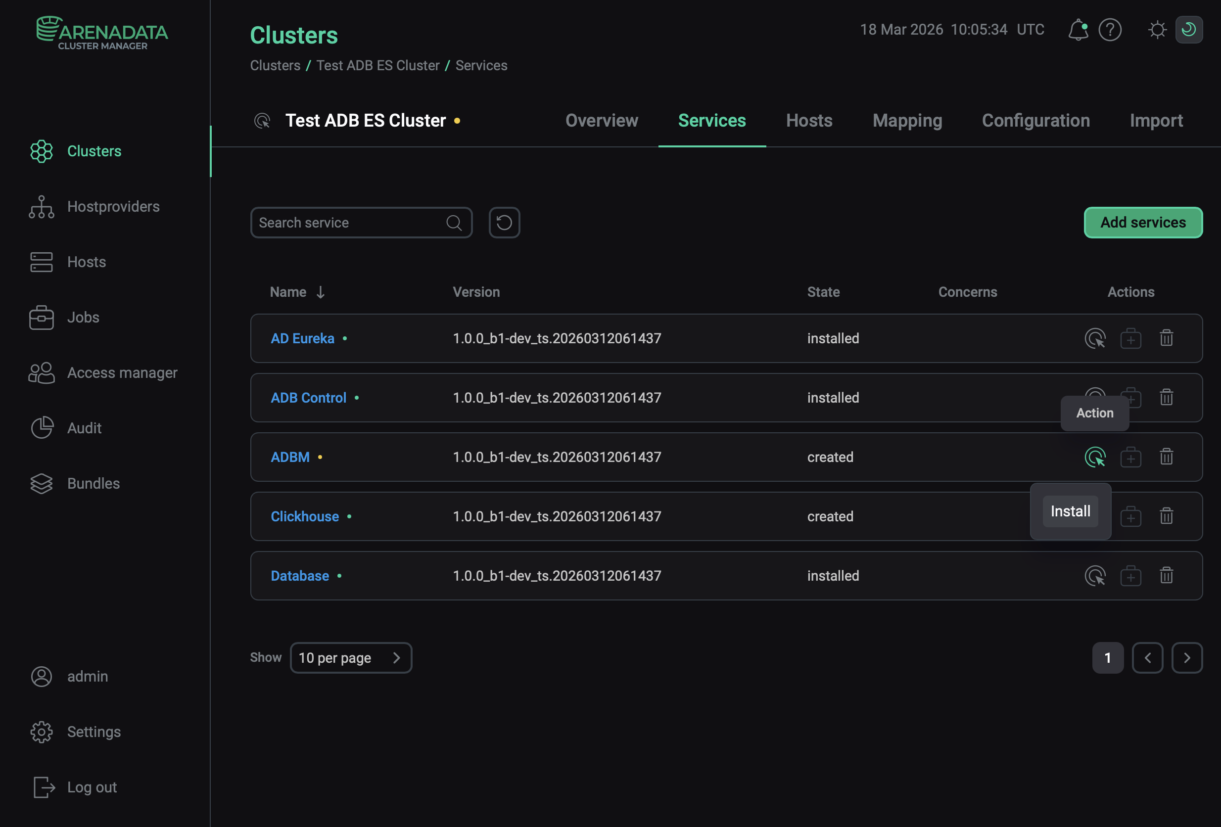 Install single services