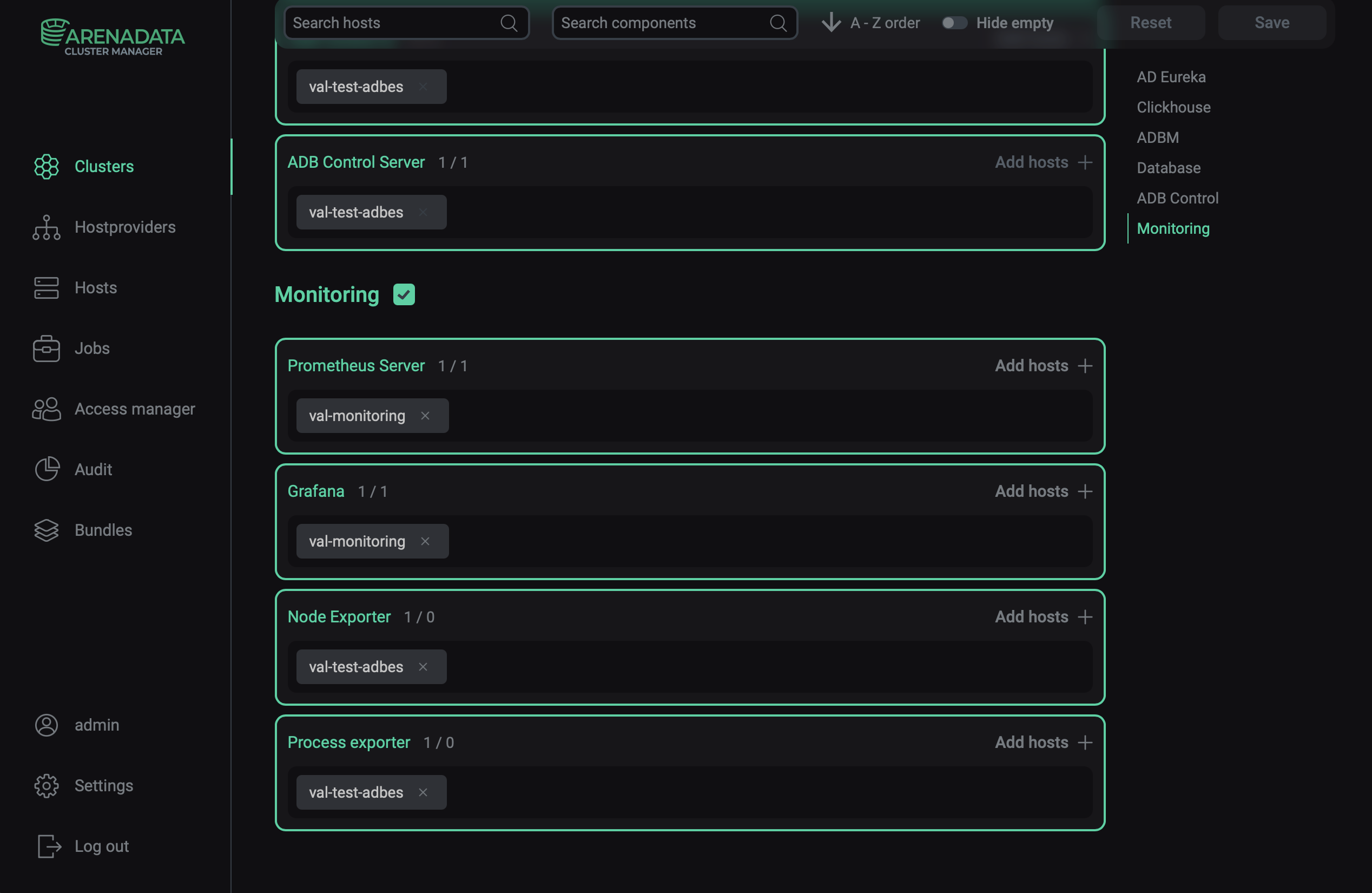 Mapping of monitoring components