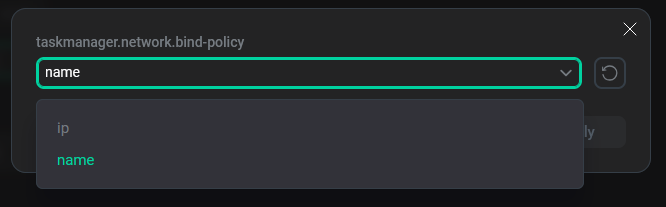 Example of an option configuration parameter