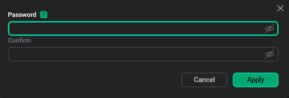 Example of a password configuration parameter