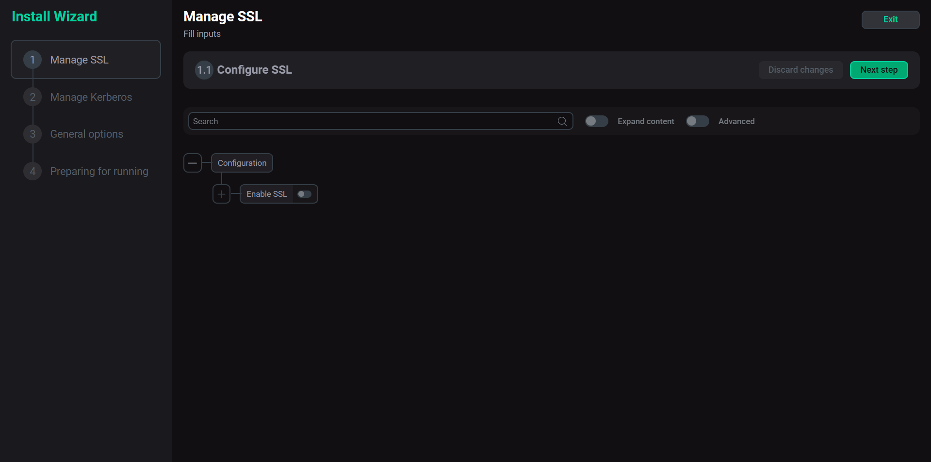The Manage SSL stage