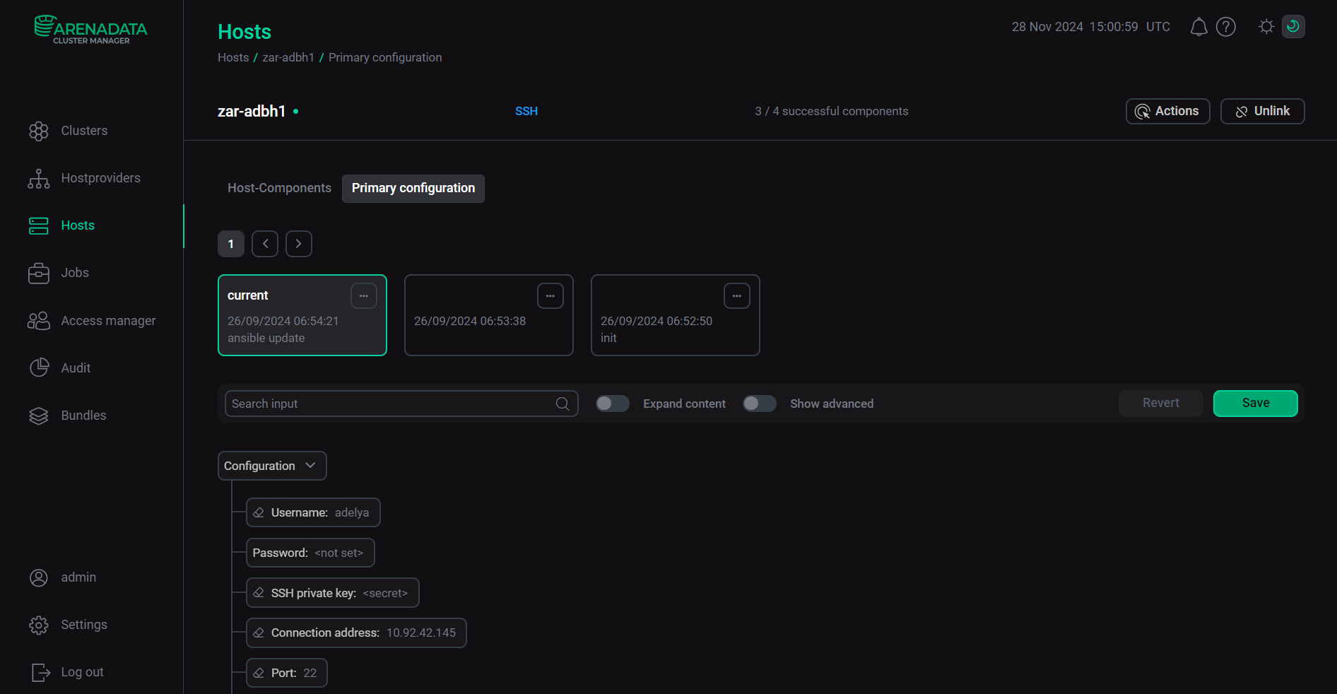 The host page