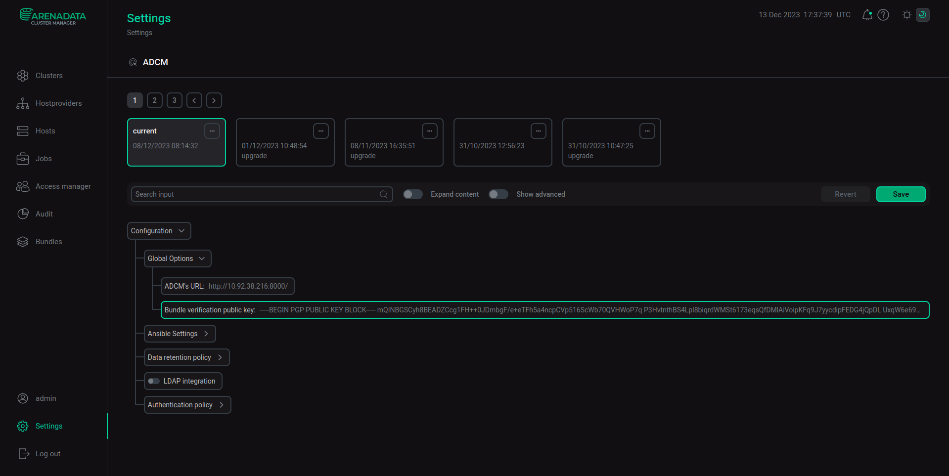 Bundle verification public key field