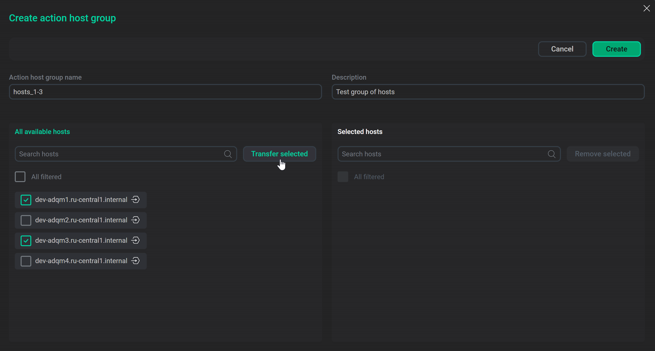 Adding multiple hosts to a group