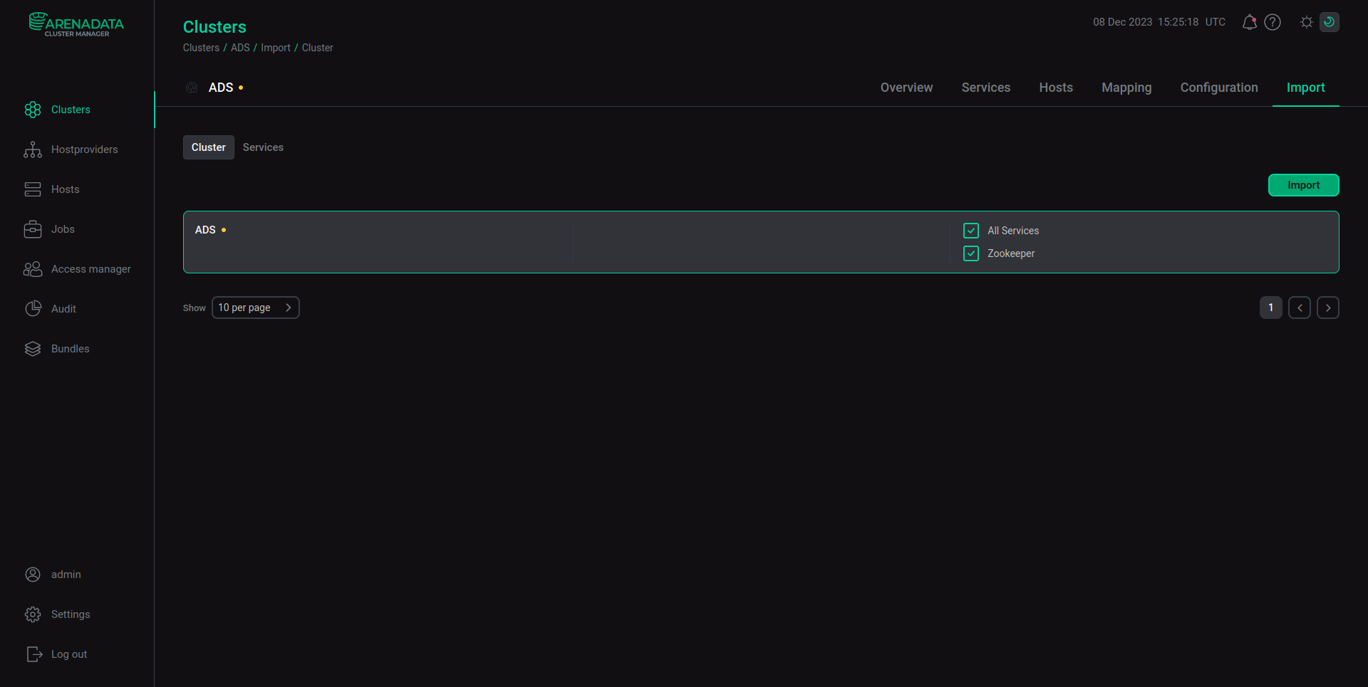 Import subsection