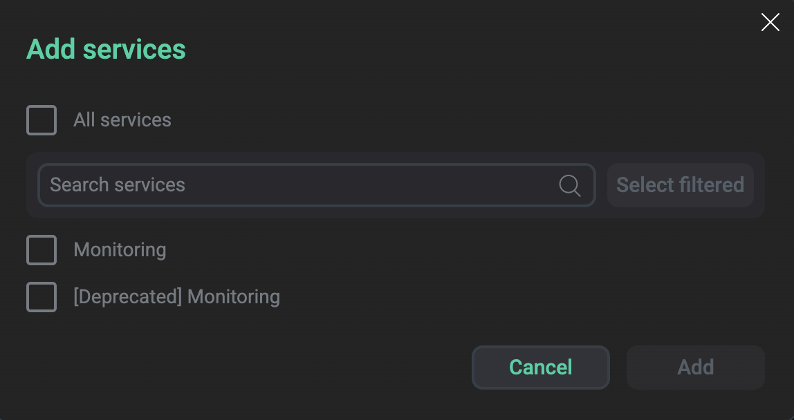 Select the service