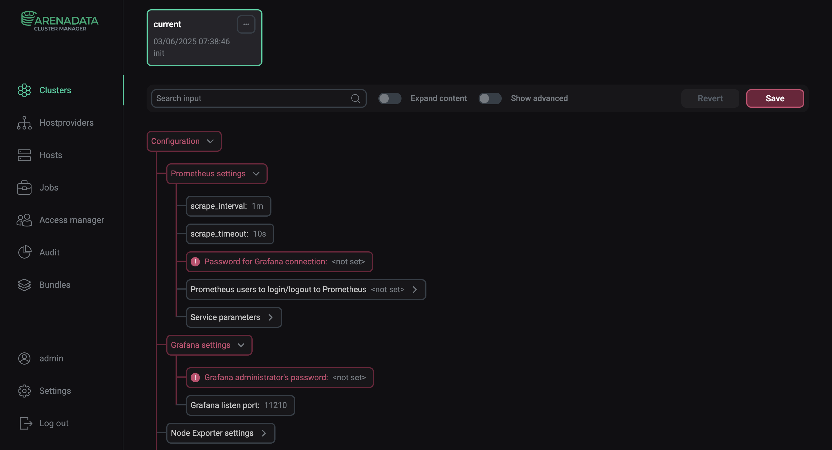 Configure the Monitoring service