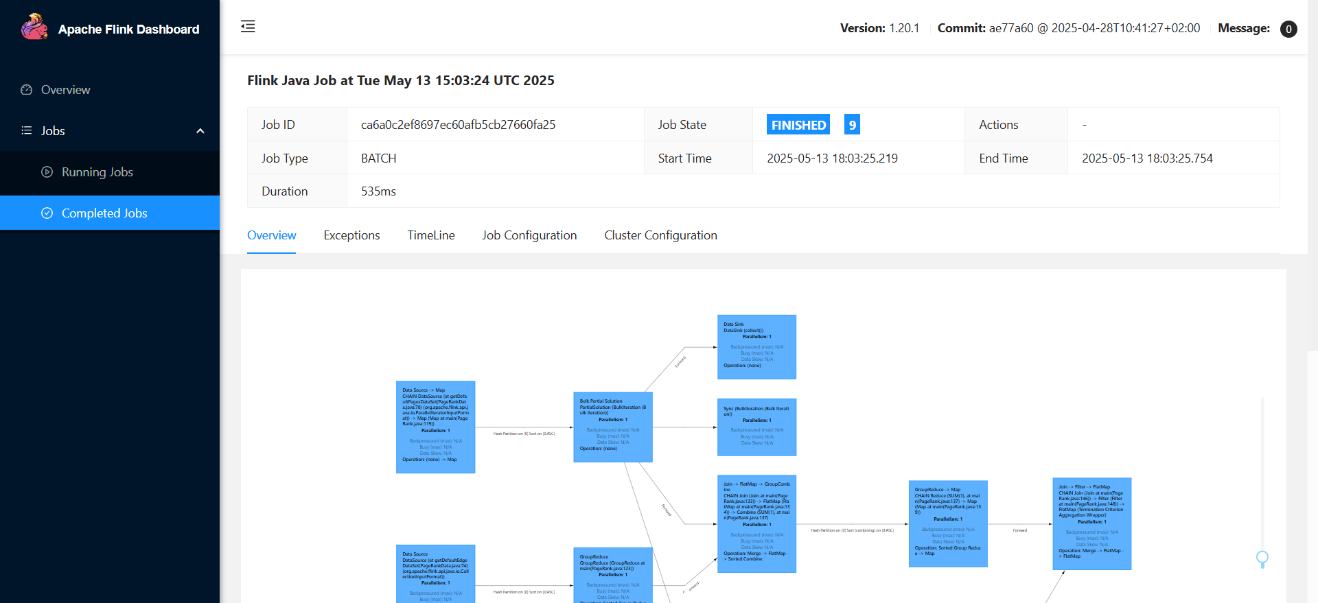 Flink History Server web UI