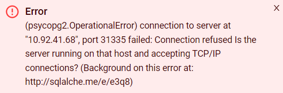 Connection refused error