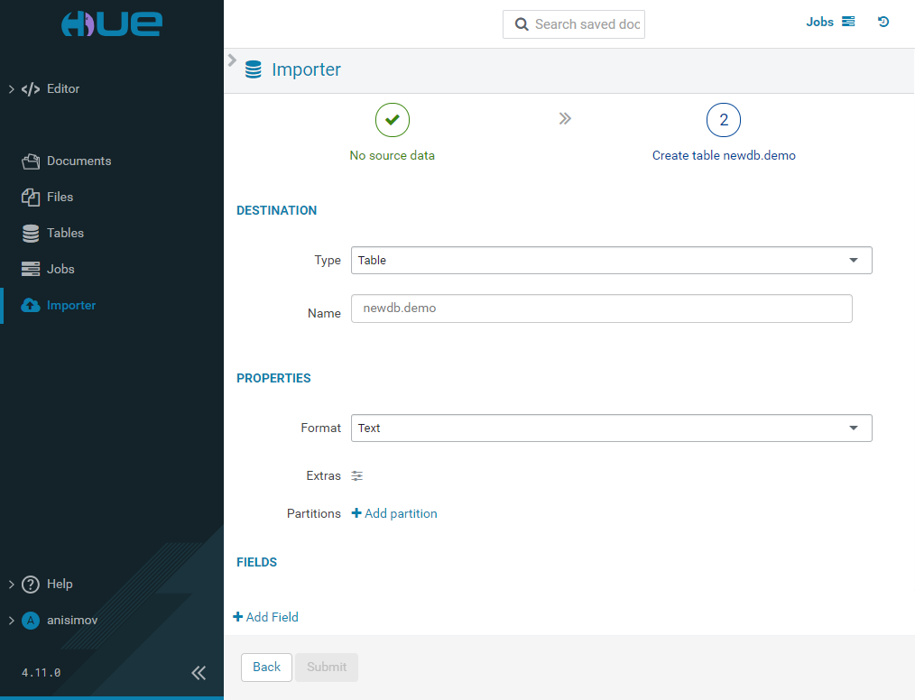 Import data manually