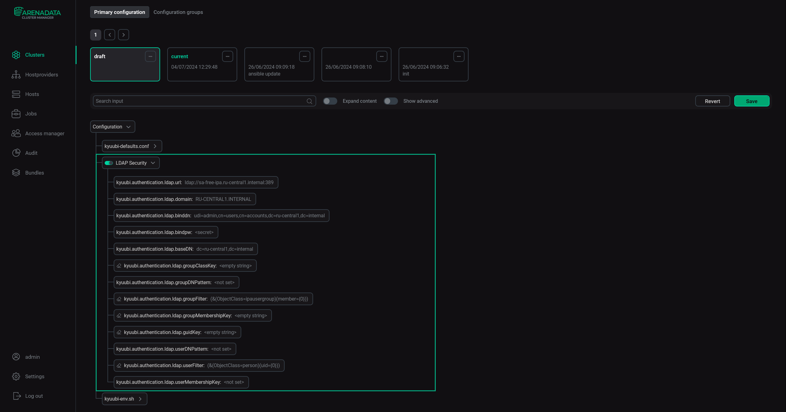 Example of an LDAP FreeIPA configuration