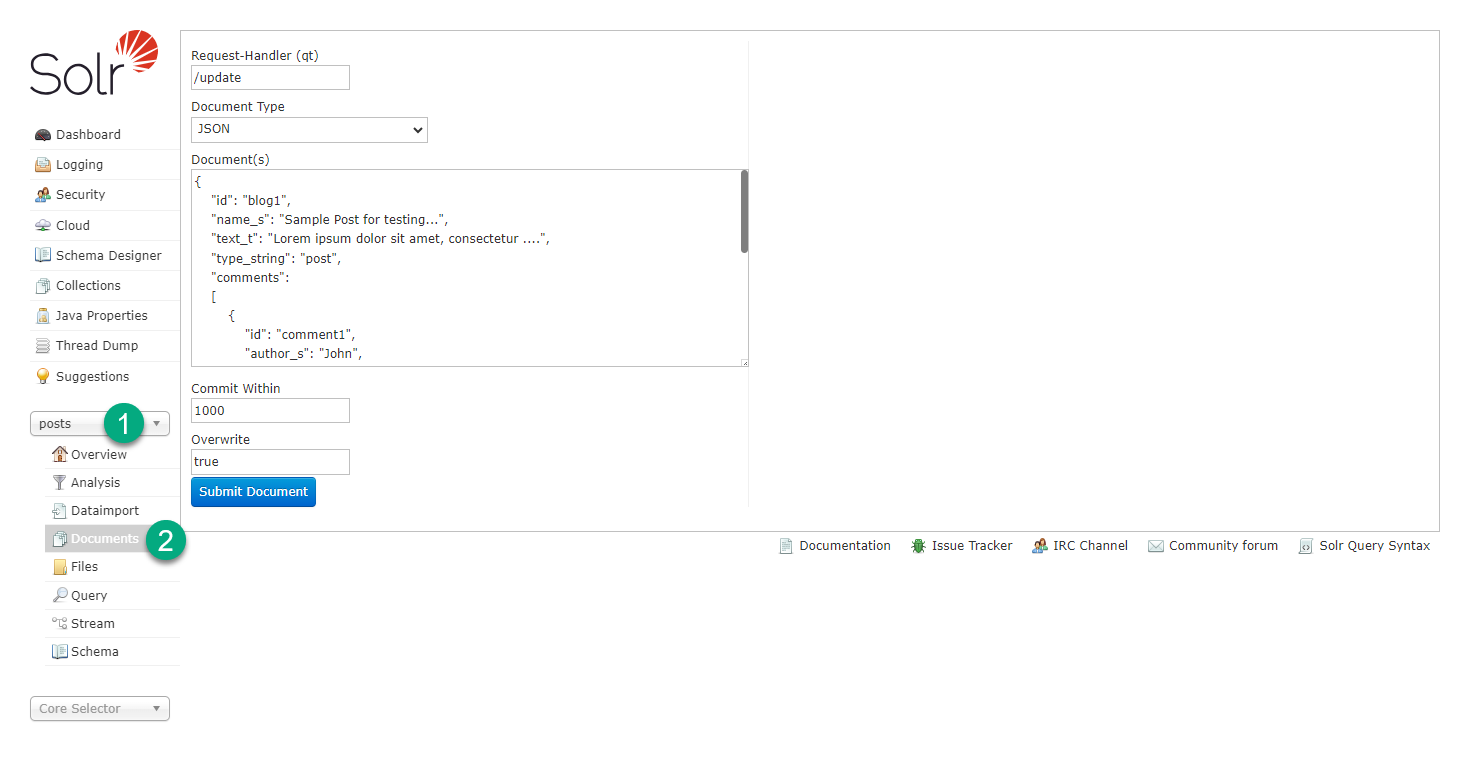 Documents page