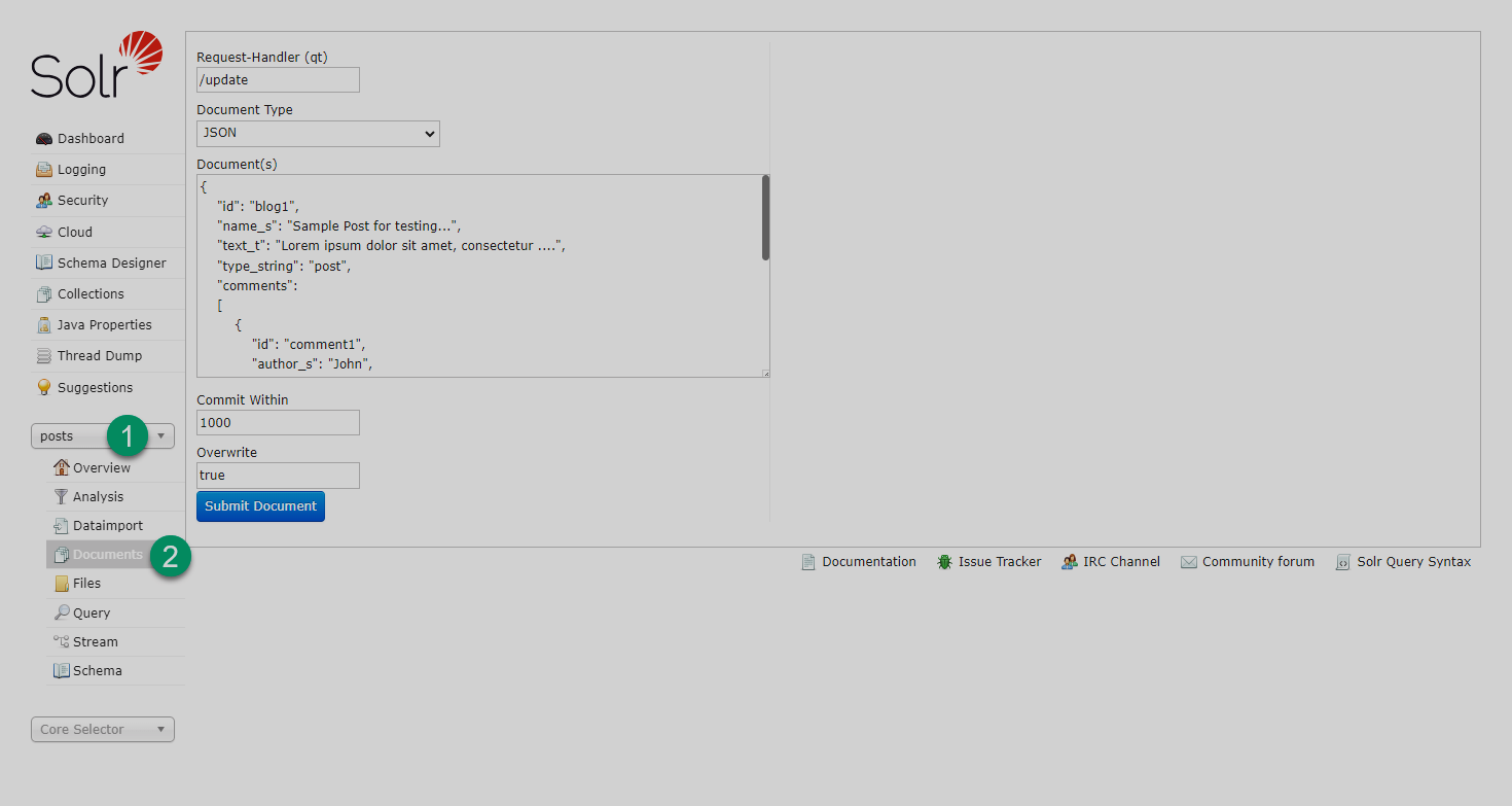 Documents page