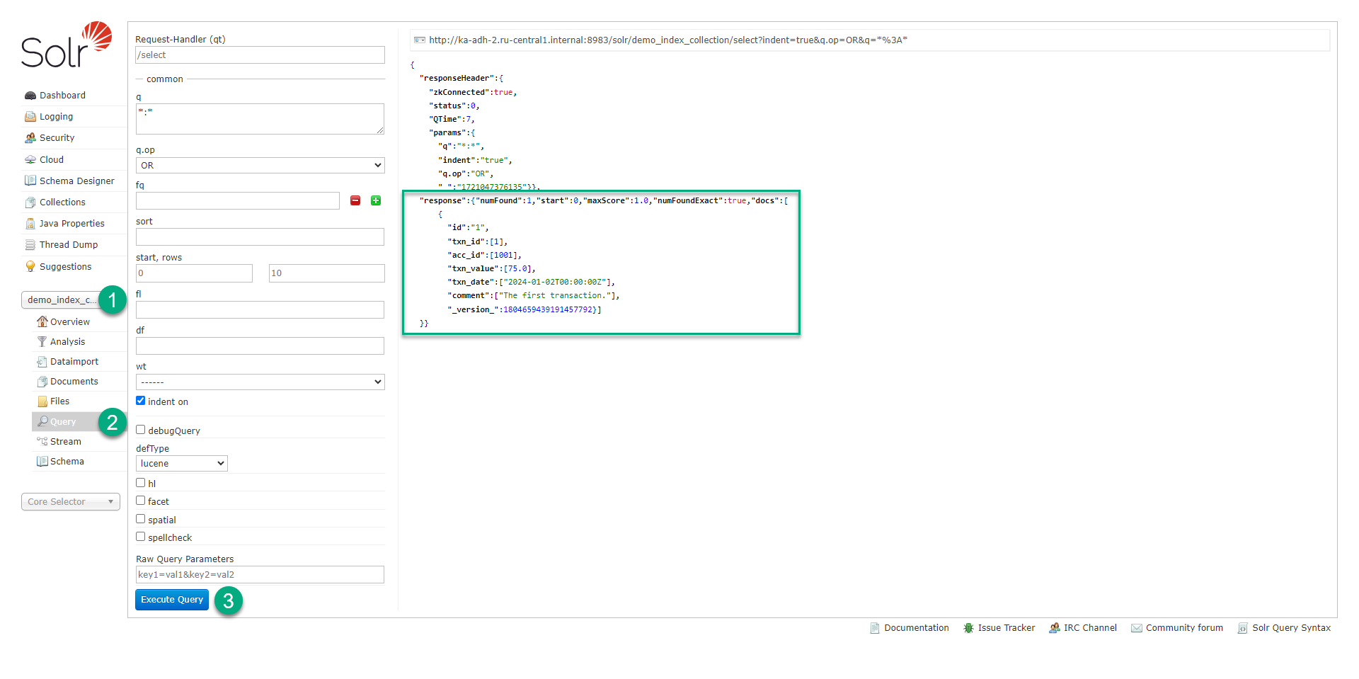 Query results