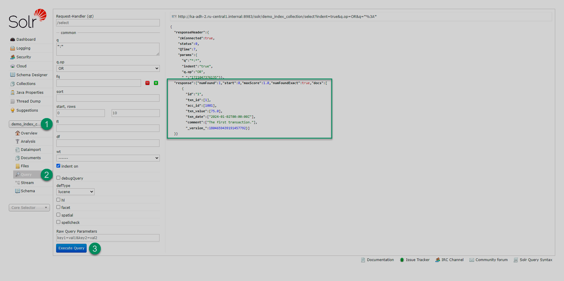 Query results