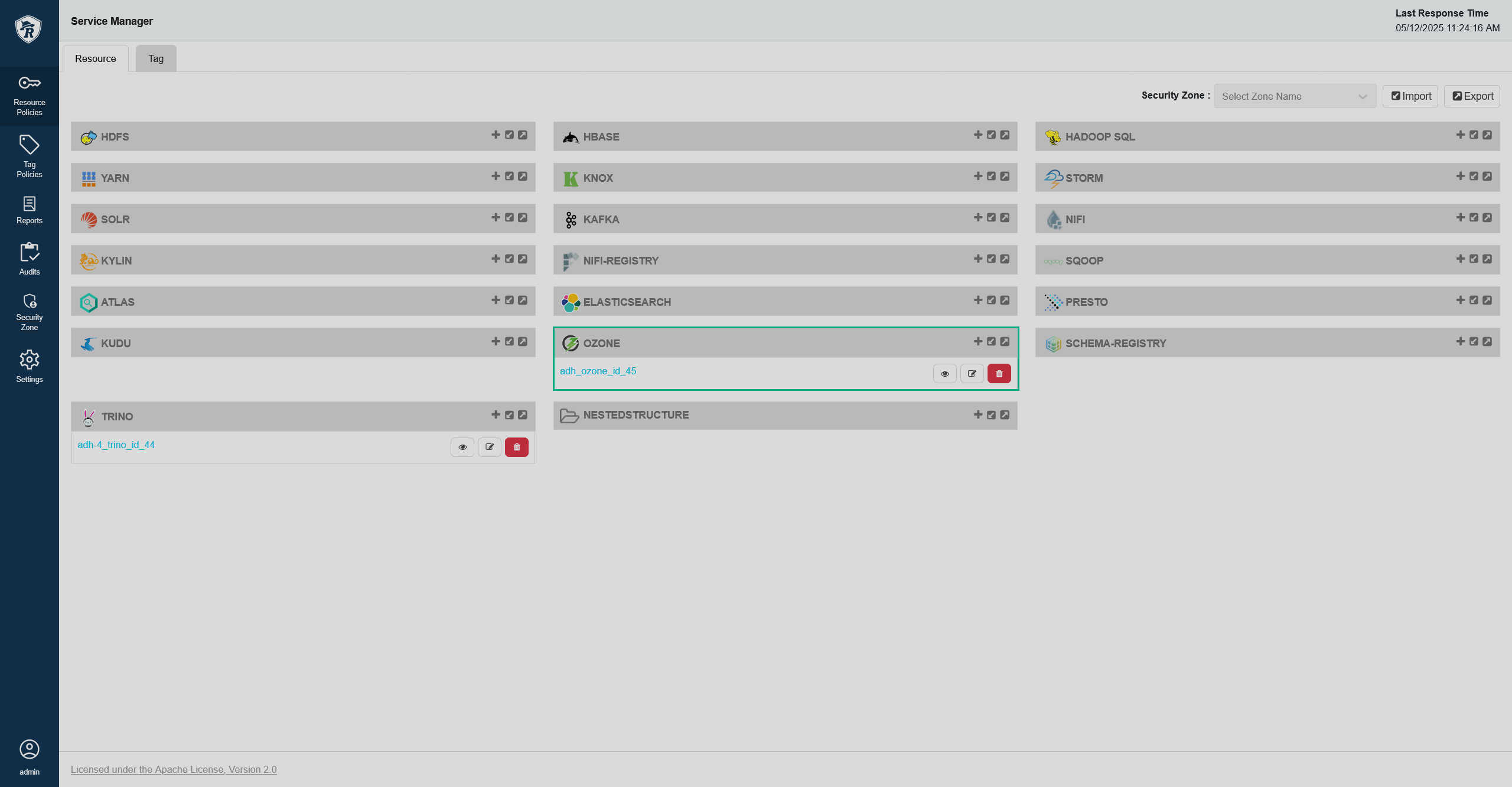 Ozone in Ranger Admin UI