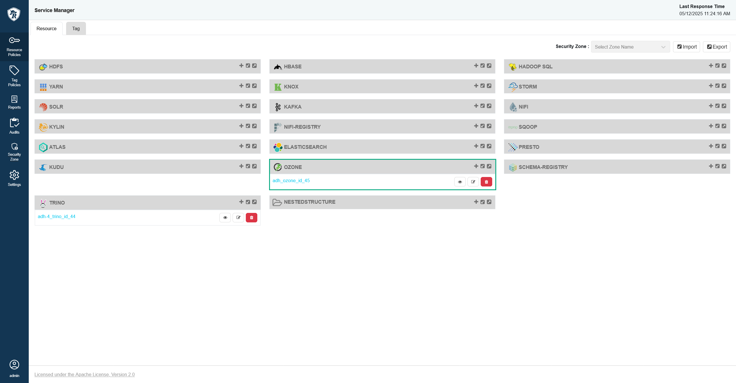 Ozone in Ranger Admin UI