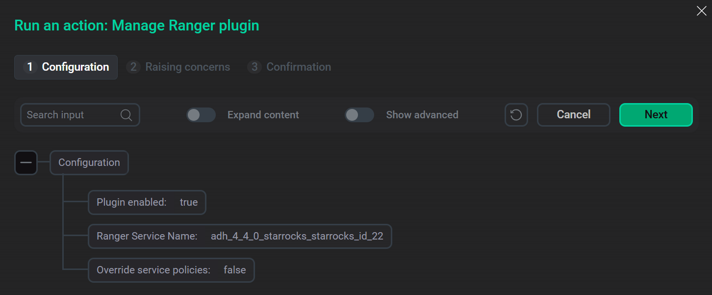 Ranger plugin desired state